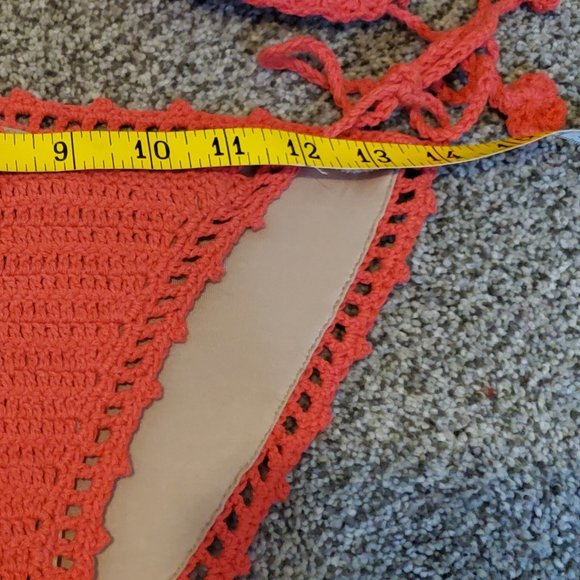 Coral Fully-lined Crochet Bikini - Picture 3 of 7